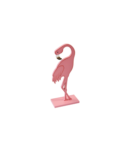  Flamant rose en bois sur socle rose 15 cm, fig. 1 