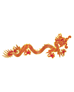  Rot-goldener Drache - Chinesische Neujahrs-Wanddeko, fig. 1 