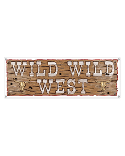  Bannière en plastique Wild Wild West 1,5 m x 53,3 cm, fig. 1 