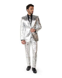  Mr. Shiny Silver Kostüm für Herren Opposuits™ silberfarben, fig. 1 