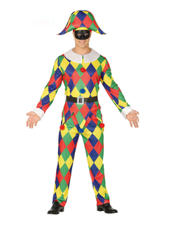  Déguisement arlequin multicolore homme, fig. 1 