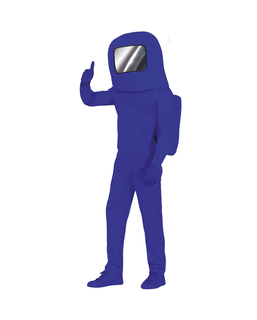  Videospiel-Astronaut Teenager-Kostüm Karneval blau-silberfarben, fig. 1 