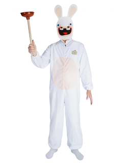  Rabbids™-Lizenzkostüm mit Maske Fasching Erwachsenen-Kostüm weiss, fig. 1 