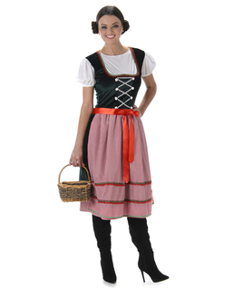  Bayerisches Dirndl Kostüm für Damen rot kariert, fig. 1 