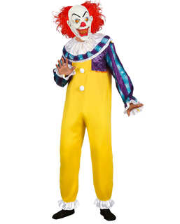  Horrorfilm-Killerclown Halloween-Kostüm für Herren blau-gelb-weiss, fig. 1 