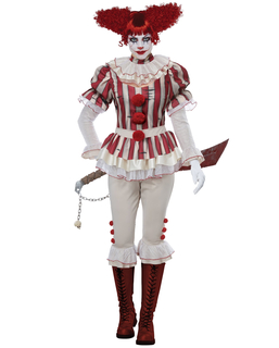  Luxuriöses gestreiftes Psycho-Clown-Kostüm für Damen, fig. 1 