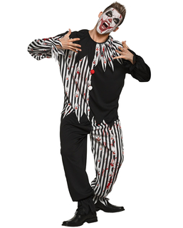  Clownkostüm für Herren Halloweenkostüm schwarz-weiss, fig. 1 