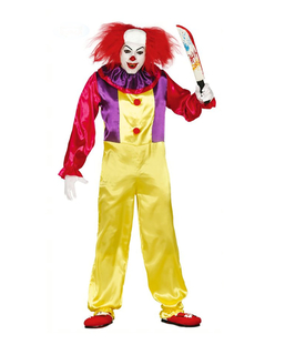  Mörderischer Clown Halloween-Kostüm für Herren bunt, fig. 1 