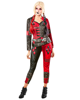  Sexy Harley Quinn™-Damenkostüm Antiheldin Suicide Squad2™ schwarz-rot, fig. 1 