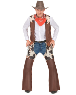  Western Cowboy-Kostüm für Herren braun-weiss, fig. 1 