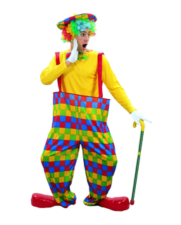  Clownskostüm für Herren Latzhose bunt, fig. 1 