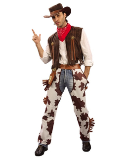  Cowboy-Kostüm für Herren braun-weiss, fig. 1 