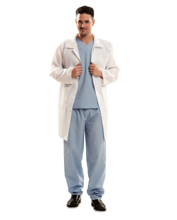  Facharzt Doktor-Kostüm für Herren Faschings-Verkleidung weiss-blau, fig. 1 