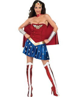  Wonder Woman™-Kostüm für Damen Lizenz-Verkleidung blau-gold-rot, fig. 1 