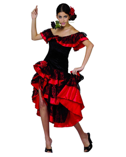  Rot-schwarzes Flamenco-Tänzerin-Kostüm für Damen, fig. 1 