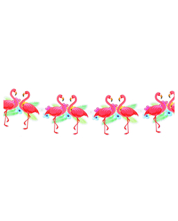  Hawaiianische rosa Flamingo-Girlande aus Pappe, fig. 1 