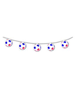  Fussball-Girlande Raumdekoration blau-weiss-rot 5m, fig. 1 