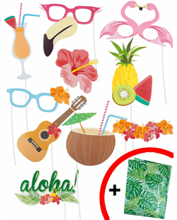  Photobooth Accessoire-Set Hawaii 10 Stück bunt, fig. 1 