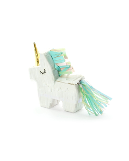  Miniatur-Pinata Einhorn-Partyzubehör weiss-türkis 8 x 2,5 cm, fig. 1 