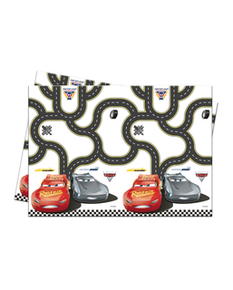  Cars 3™ Automobil-Rennstrecke-Tischdecke 120 x 180 cm, fig. 1 