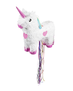  Einhorn-Pinata Spielzeug-Kindergeburtstag aus Pappkarton rosafarben-weiß 47 x 39 cm, fig. 1 