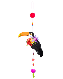  Suspension toucan avec pompons 70 cm, fig. 1 