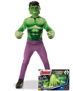  Coffret classique Hulk™ avec gants géants garçon, fig. 1 