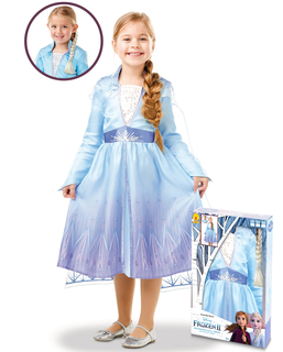  Elsa Frozen 2™-Kostüm für Mädchen und Zopfbox, fig. 1 