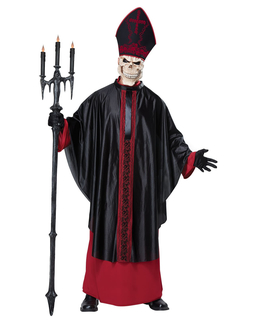  Besessener Horror-Papst Halloween-Kostüm für Herren schwarz-rot, fig. 1 