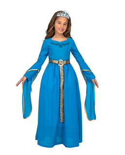  Mittelalterliche-Prinzessin für Mädchen Kinderkostüm für Fasching blau, fig. 1 