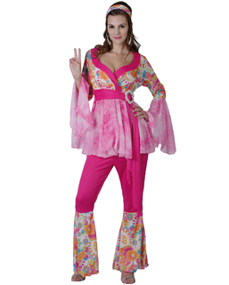  Hippiekostüm für Damen pink, fig. 1 