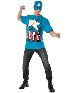  Captain America™ Avengers™ T-Shirt und Maske für Erwachsene, fig. 1 