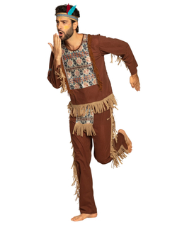  Indianer-Kostüm für Herren Wilder Westen Karnevalskostüm braun-beige, fig. 1 