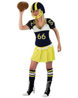  Gelbes American-Football-Spielerkostüm für Damen, fig. 1 