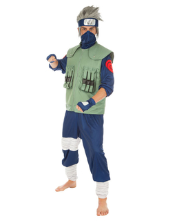  Naruto™ Kakashi-Kostüm für Herren Lizenz-Verkleidung grün-blau, fig. 1 