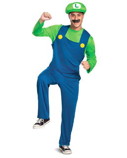  Luigi™-Herrenkostüm Videospiel-Figur Fasching blau-grün, fig. 1 