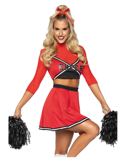  Sportliches Cheerleader-Kostüm für Damen Faschings-Kostüm rot-schwarz-weiss, fig. 1 