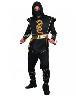  Gefährlicher Ninja-Krieger Herrenkostüm schwarz-gold, fig. 1 