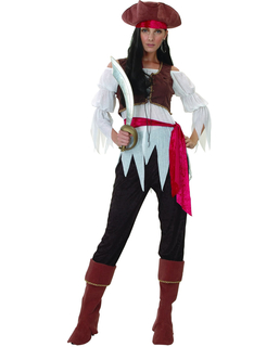  Déguisement pirate marron et blanc femme, fig. 1 