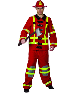  Feuerwehrmann-Kostüm für Herren Beruf und Uniform rot, fig. 1 