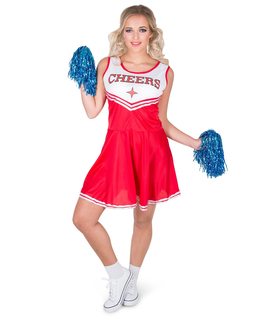  Cheerleader Kostüm für Damen rot, fig. 1 