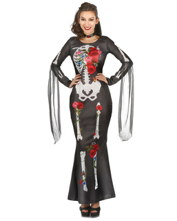  Déguisement robe squelette femme Dia De los Muertos, fig. 1 