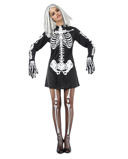  Gruseliges Skelettkostüm für Damen Halloween schwarz-weiss, fig. 1 