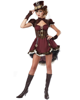  Déguisement steampunk bordeaux luxe femme, fig. 1 