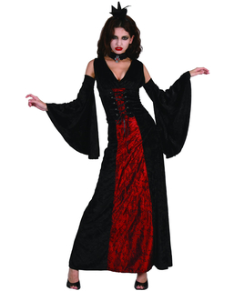  Vampirkleid für Damen mit Armstulpen schwarz-rot, fig. 1 