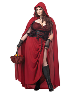  Plus Size Damen-Kostüm Rotkäppchen rot-schwarz Halloween, fig. 1 