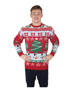  Festlicher Weihnachts-Pullover Weihnachtsbaum für Erwachsene rot-weiß-grün, fig. 1 