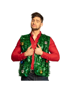  Weihnachtliche Weste Weihnachtsjacke grün-bunt, fig. 1 