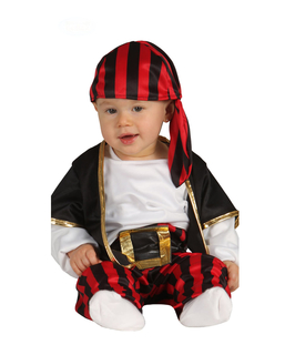  Freches Baby Piraten-Kostüm Kleinkinder schwarz-rot-weiss, fig. 1 