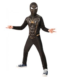  Offizielles Spiderman­™-Kinderkostüm "No way home"™ schwarz-goldfarben, fig. 1 